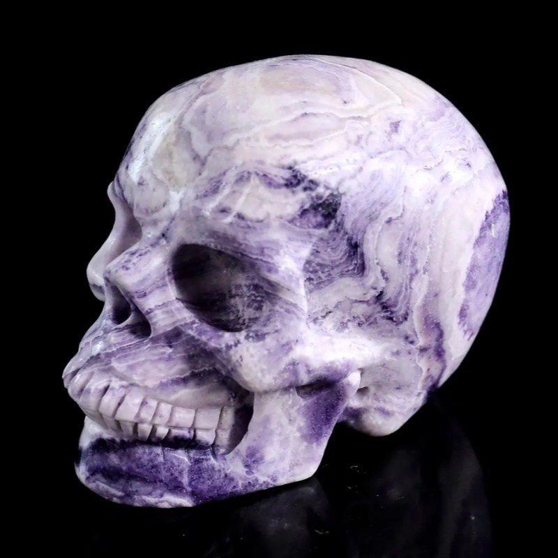 Purple Peacock Stone Skull